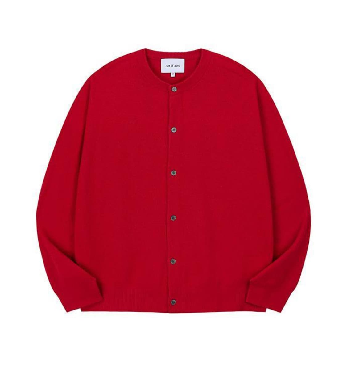 wholegarment round neck cardigan red  상품이미지2