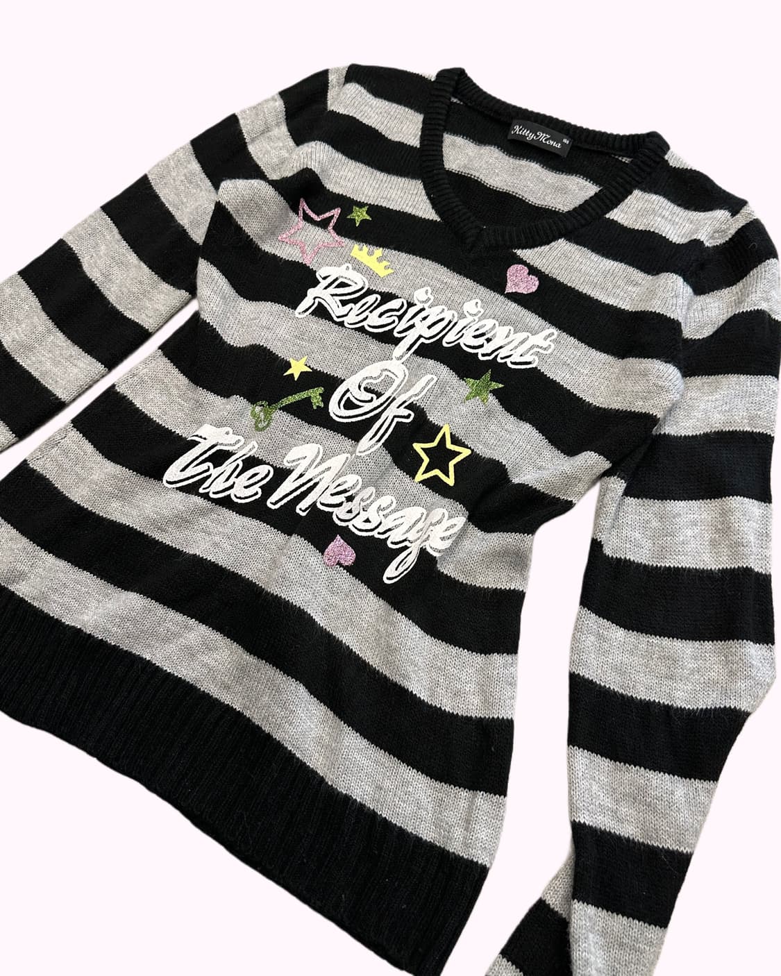 kitsch printing stripe knit 상품이미지2