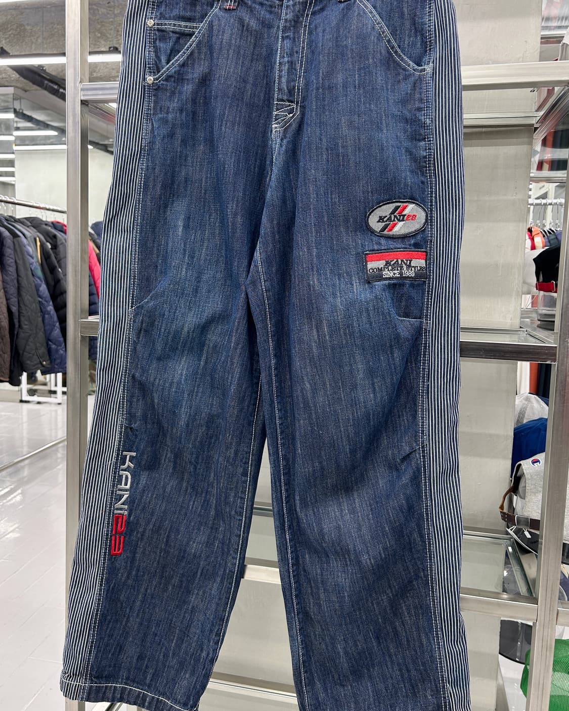 칼 카니 00s 멀티 패치 인디고 데님 팬츠 상품이미지4