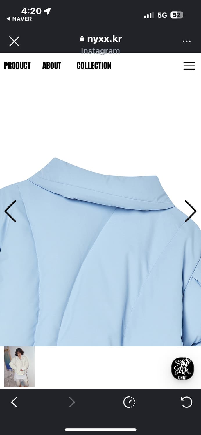 NYXX 커브라인 다운푸퍼 패딩 소라색 상품이미지9