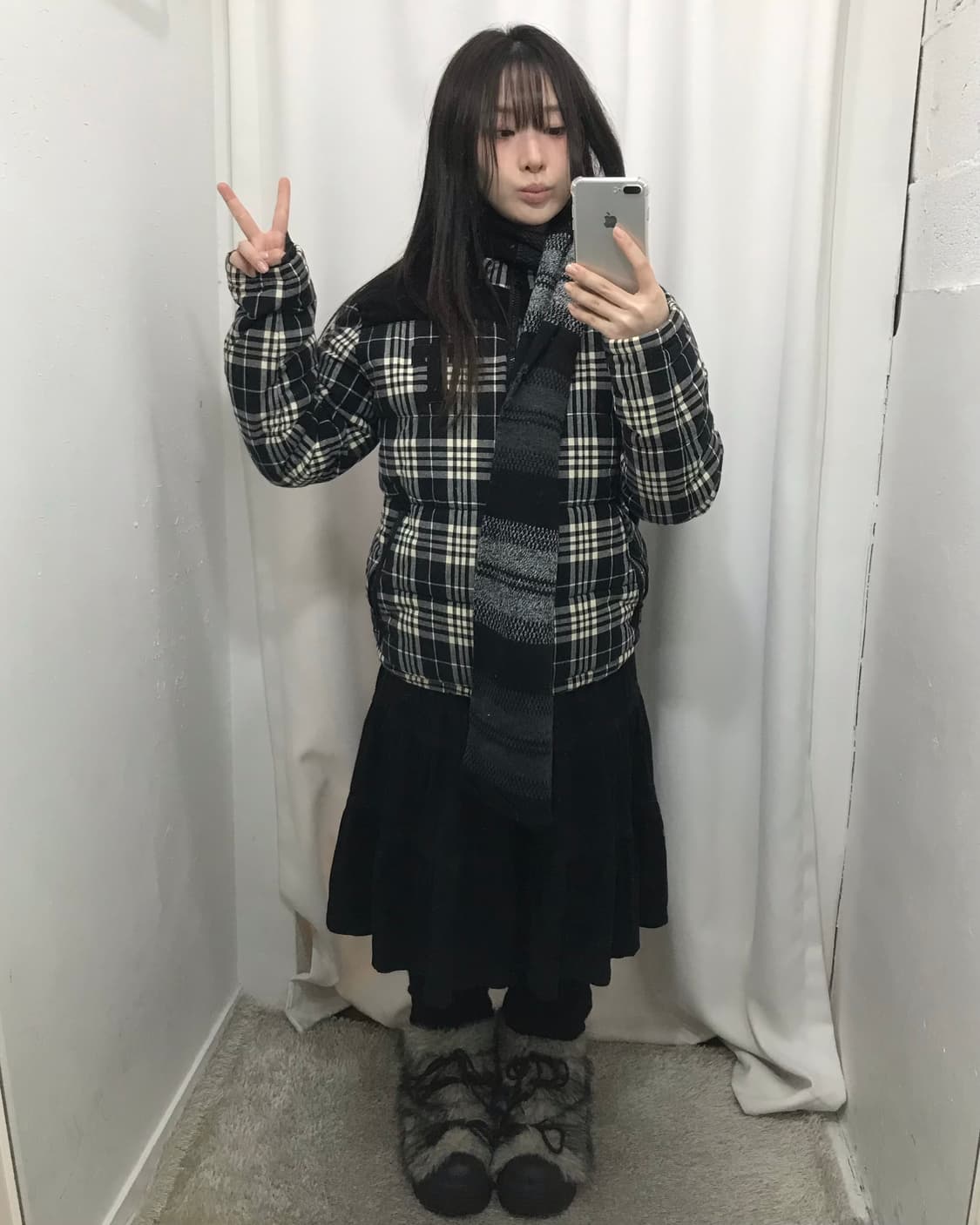 체크 패딩 코디 세트 🤍 상품이미지1