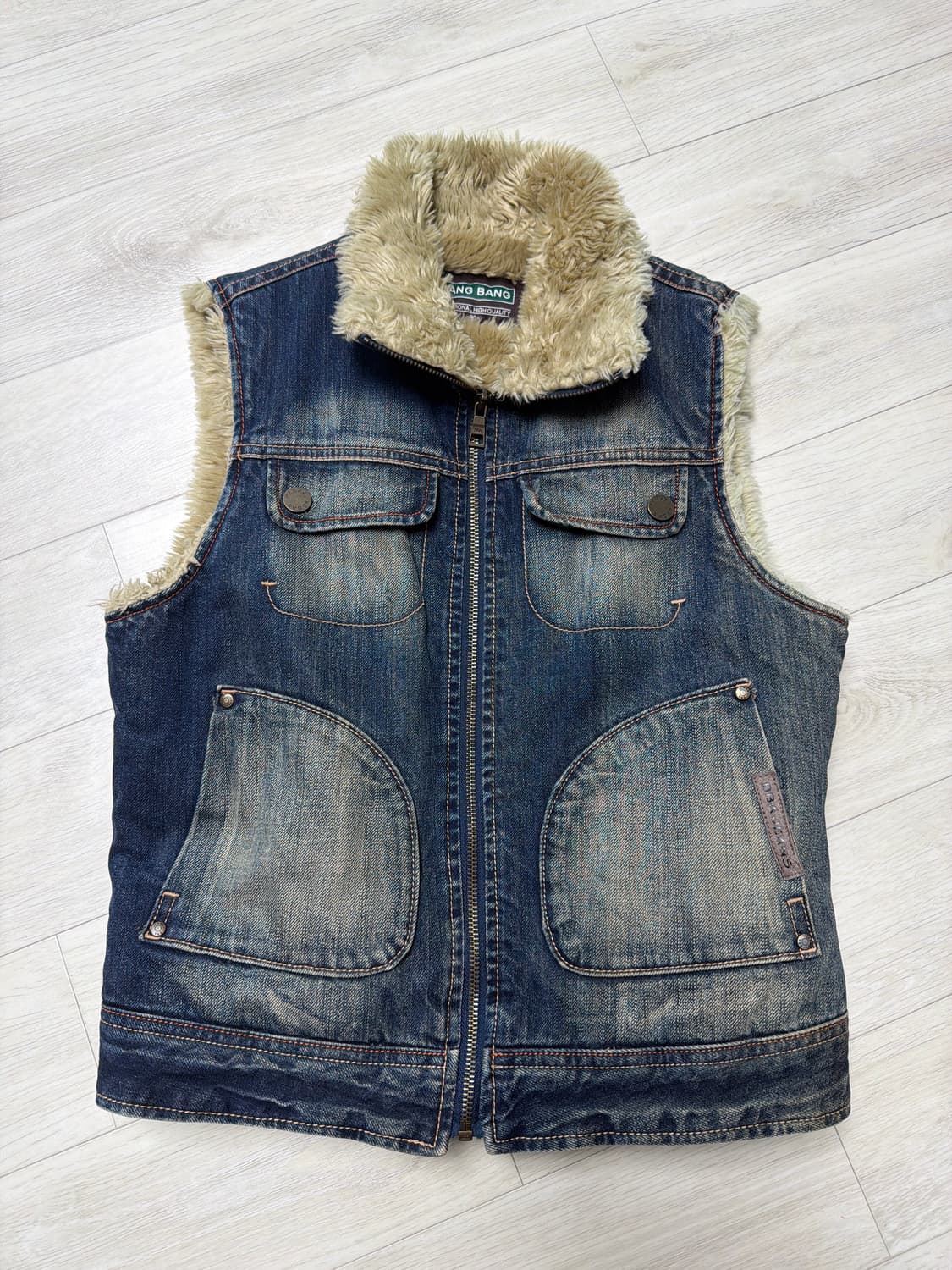 Bang bang jeans 빈티지 퍼 조끼 상품이미지1