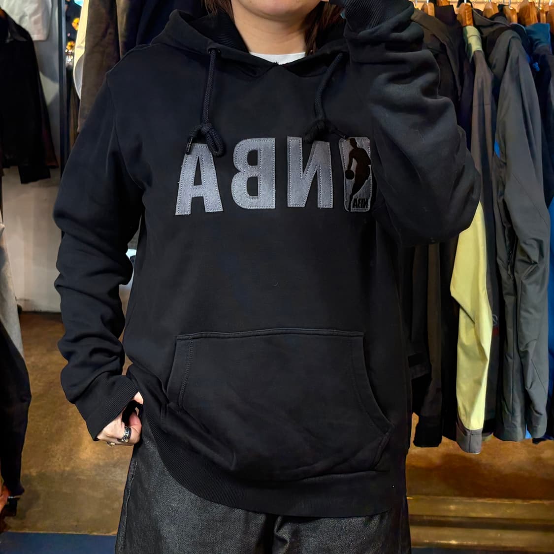 NBA 빅로고 블랙 후드 상품이미지1