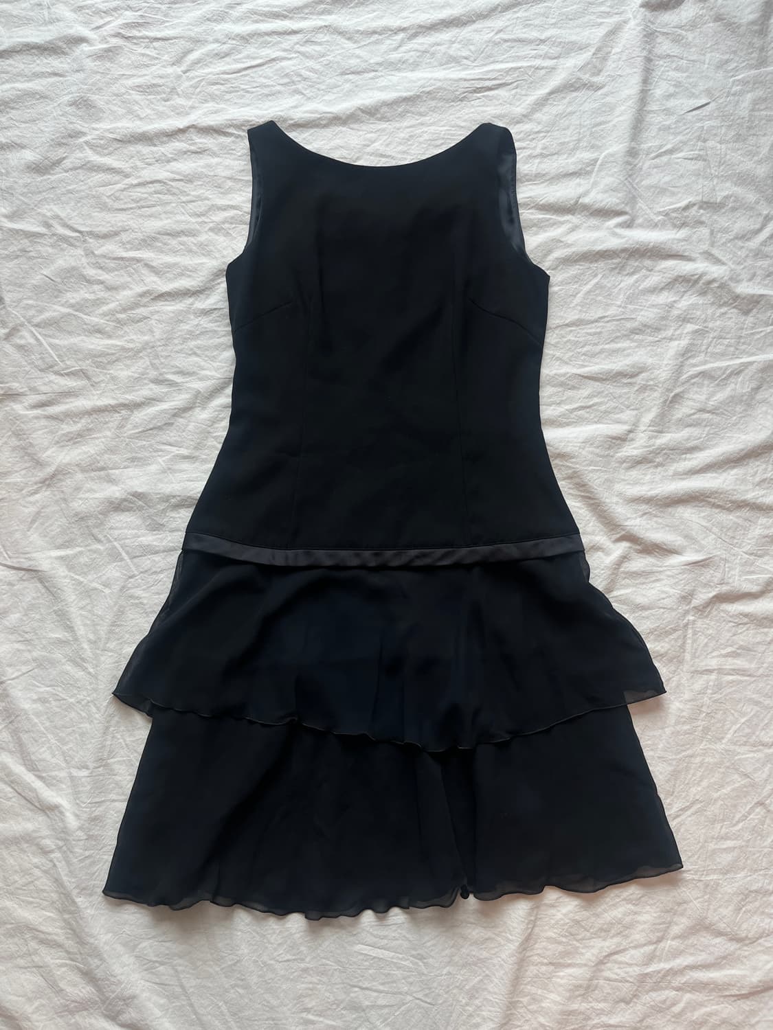 빈티지 프릴 레이어드 블랙 원피스 상품이미지2