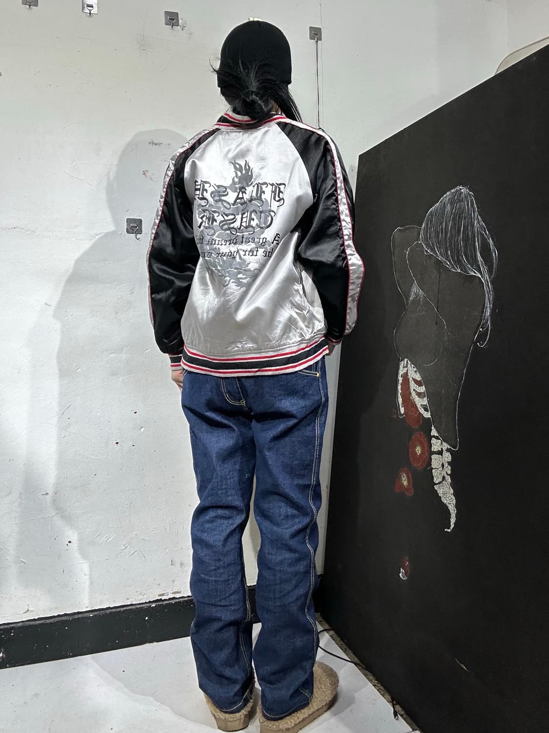 일본빈티지 Fgashtash 용 자수 스카잔 L  상품이미지5