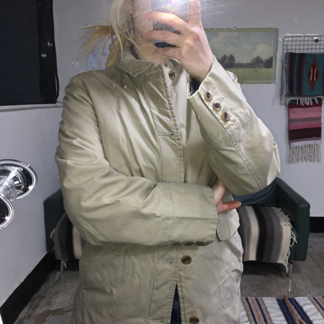 투티/0234 갭 베이지 면 누빔 자켓 야상 코트 상품이미지2