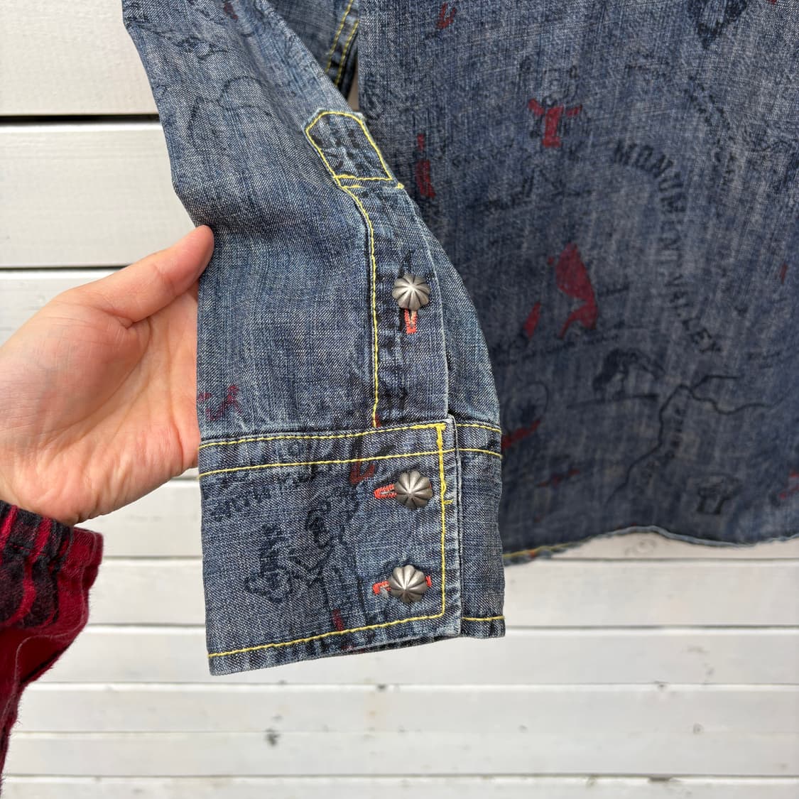 Indian Motercycles 인디언 모터사이클 웨스턴 데님 셔츠 상품이미지7