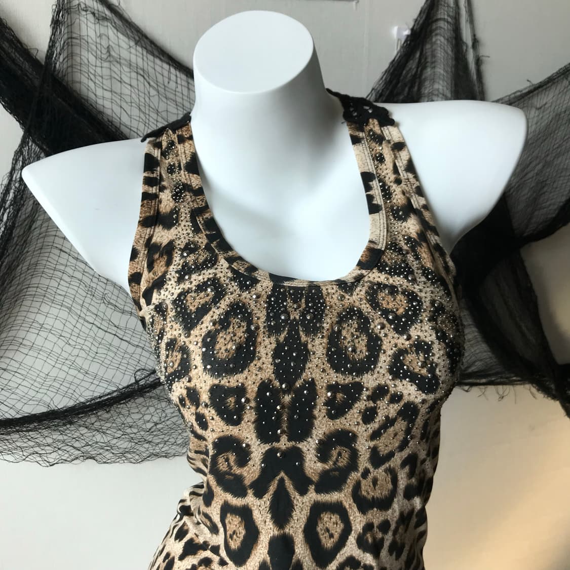 Leopard beads detailed sleeveless   상품이미지2
