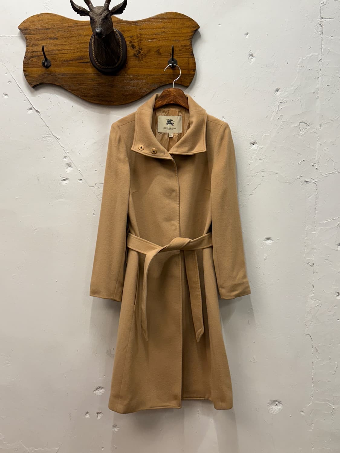 44) Italy Burberry Cashmere Belted Coat 상품이미지2