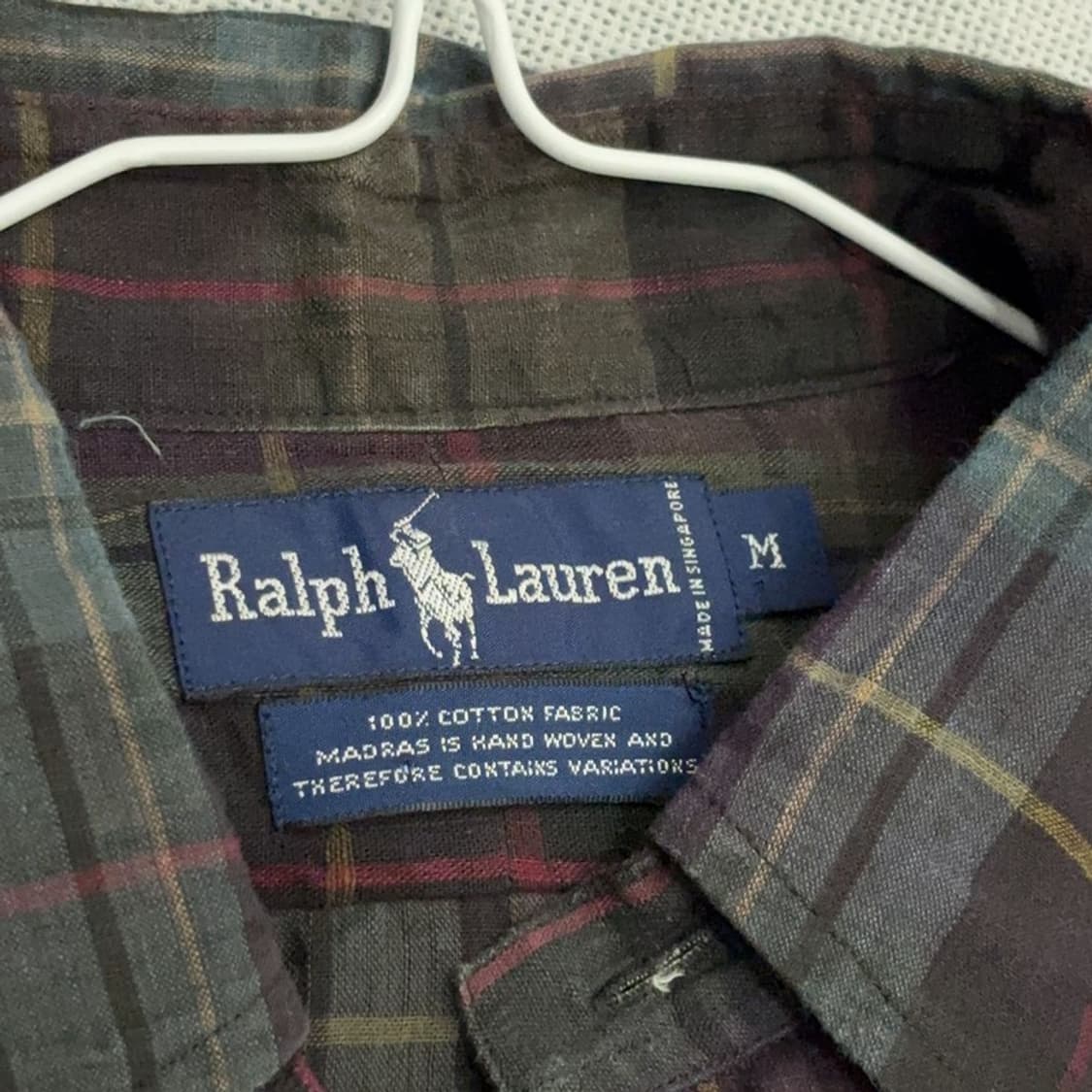 폴로 랄프로렌 자수 여름 빈티지 체크 셔츠 M P00048 상품이미지3