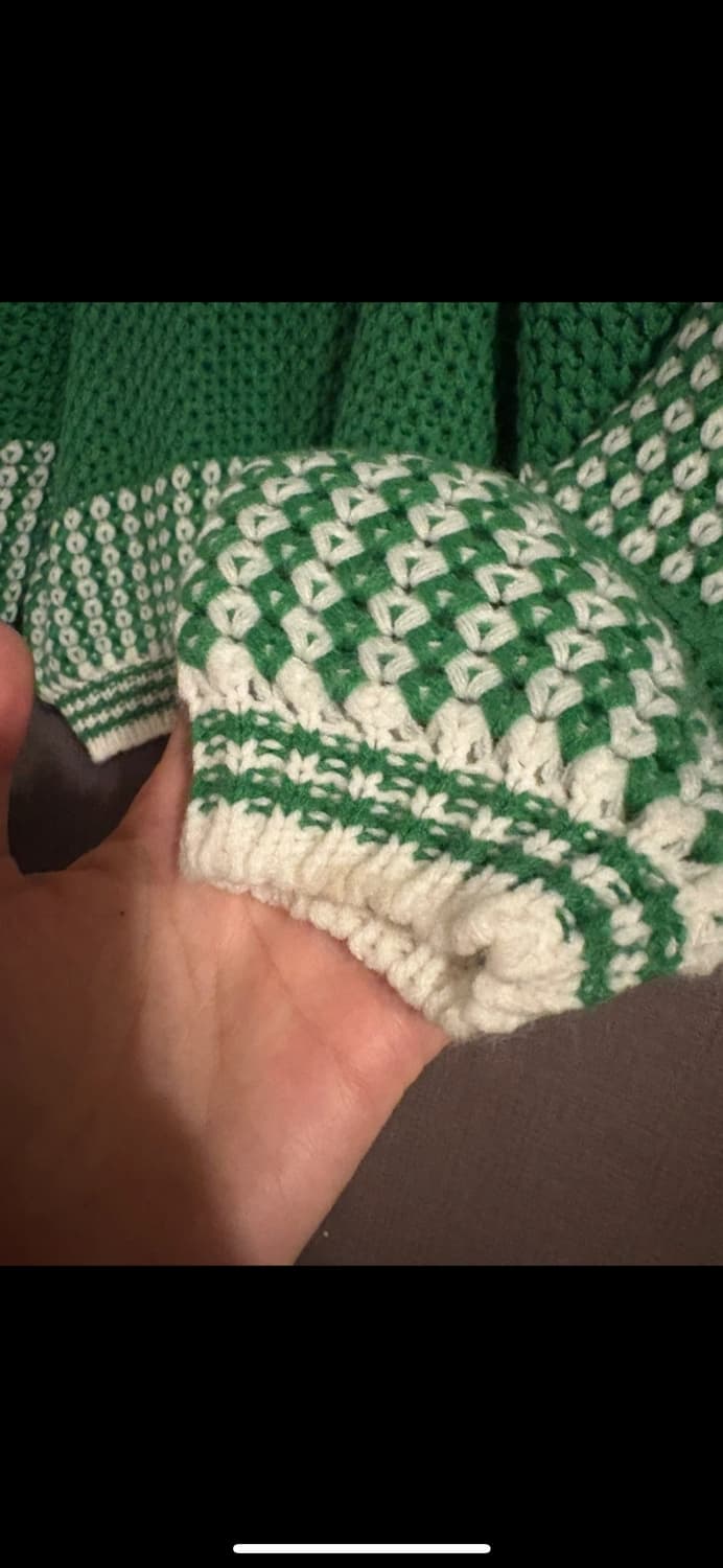 SHEIN 그린 스트라이프 니트 L 상품이미지5