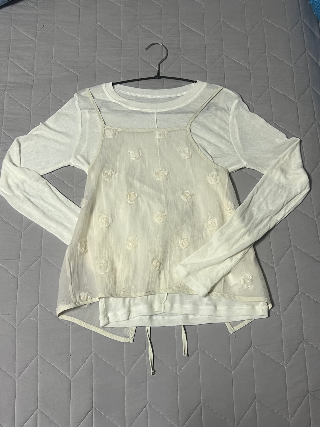 코디 세트(상의)/시스루 이너+뷔스티에 상품이미지1