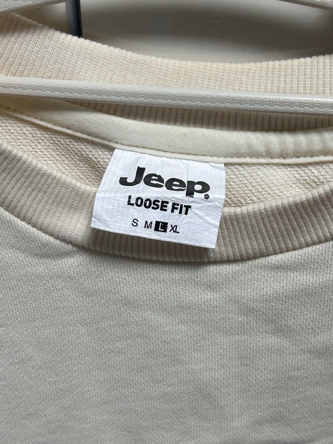 지프 아이보리 루즈핏 맨투맨 L(100) 상품이미지2