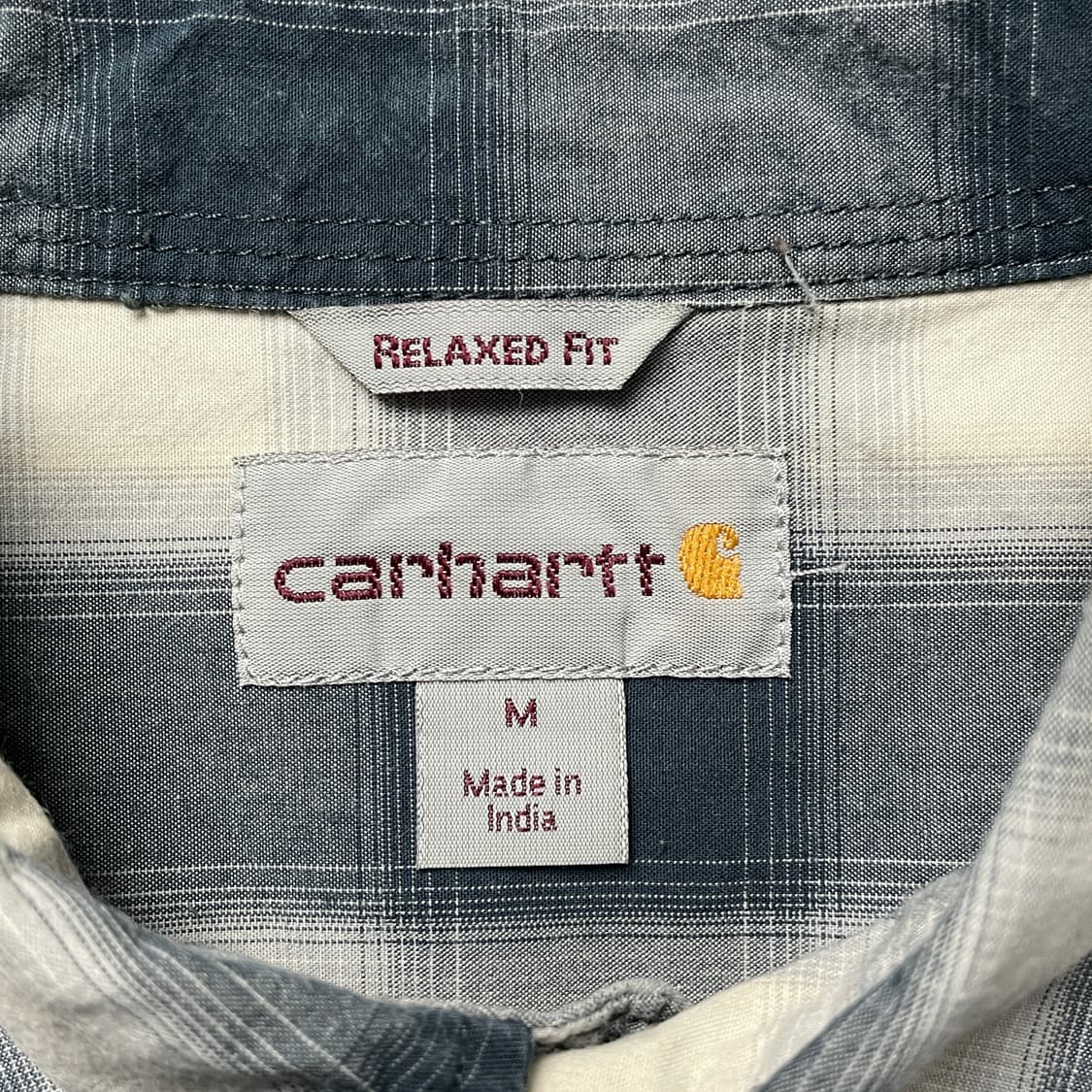 CARHARTT 칼하트 블루 체크 다운버튼 반팔 워크 셔츠 A00989 상품이미지9