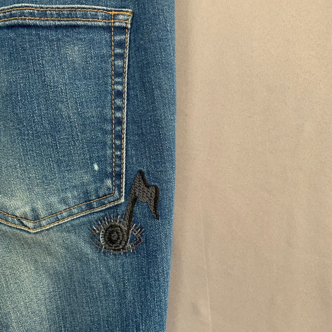 32인치 커스텀멜로우 자수 스판 데님 청바지 상품이미지5