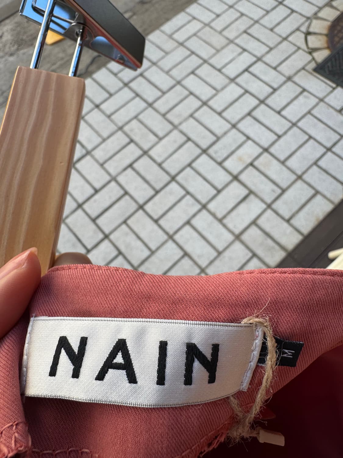 NAIN 나인 코랄 버튼 포인트 사선 랩 에이치라인 롱 스커트 M 상품이미지4