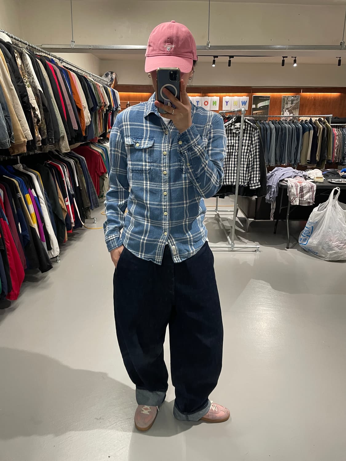 빈티지 체크 플란넬 셔츠(블루)   상품이미지4