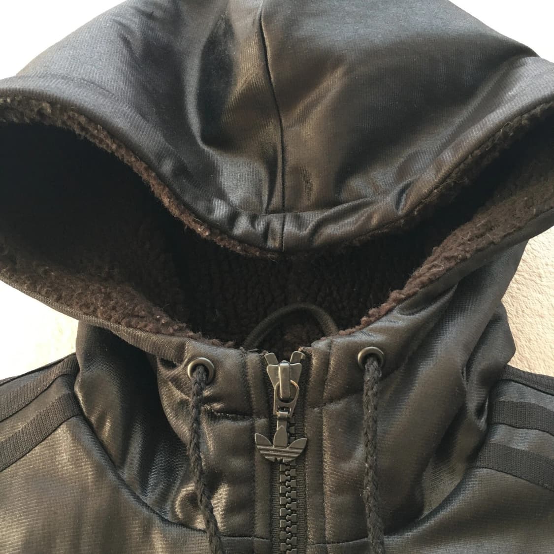 레어 아디다스 칠레 62 쉐르파 후드 트랙 자켓 블랙 XS 상품이미지5