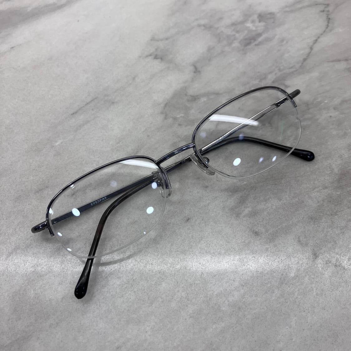 C72 EYESPAX 건메탈 소프트 스퀘어 반무테 안경 상품이미지1