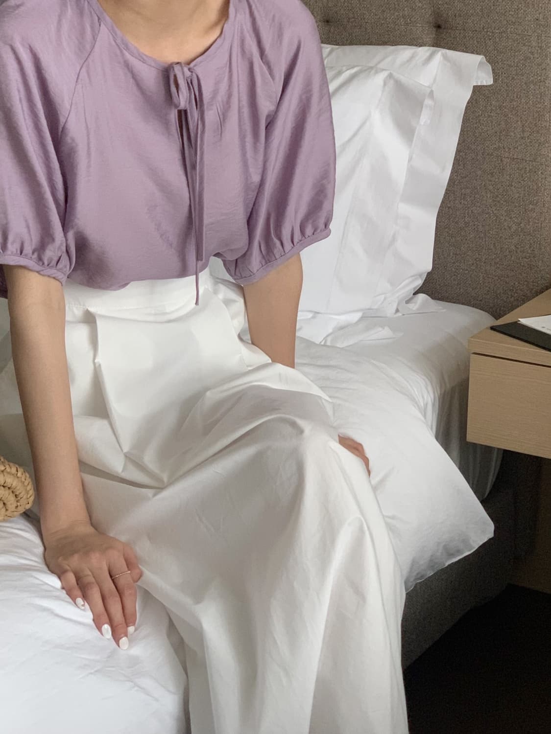 바이올렛 리본 블라우스 보라 퍼플 스탠다드 상품이미지2