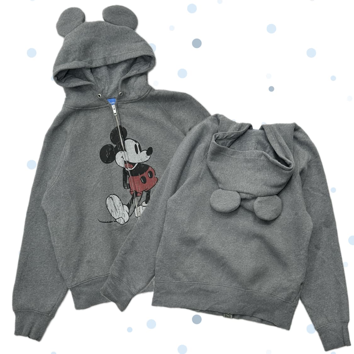 🩶재팬 디즈니 미키마우스 프린팅 후드집업 🩶그레이 러블리 캐릭터 상품이미지1