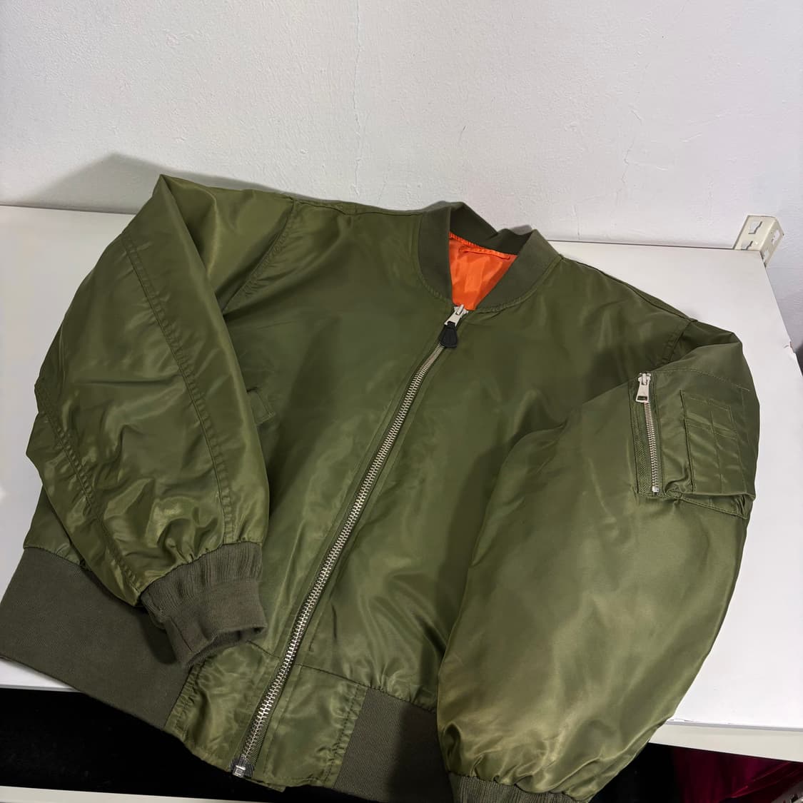 L 제멋 카키 오버핏 누빔 MA1 항공점퍼 상품이미지1