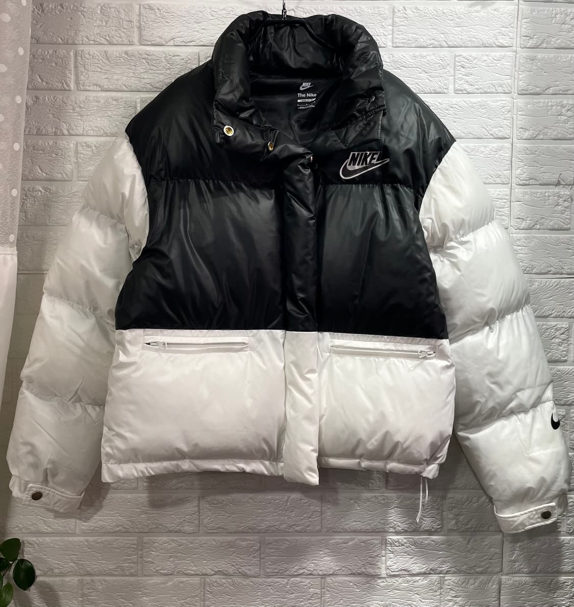 투톤 배색숏패딩 웰론패딩 화이트패딩:) 상품이미지1