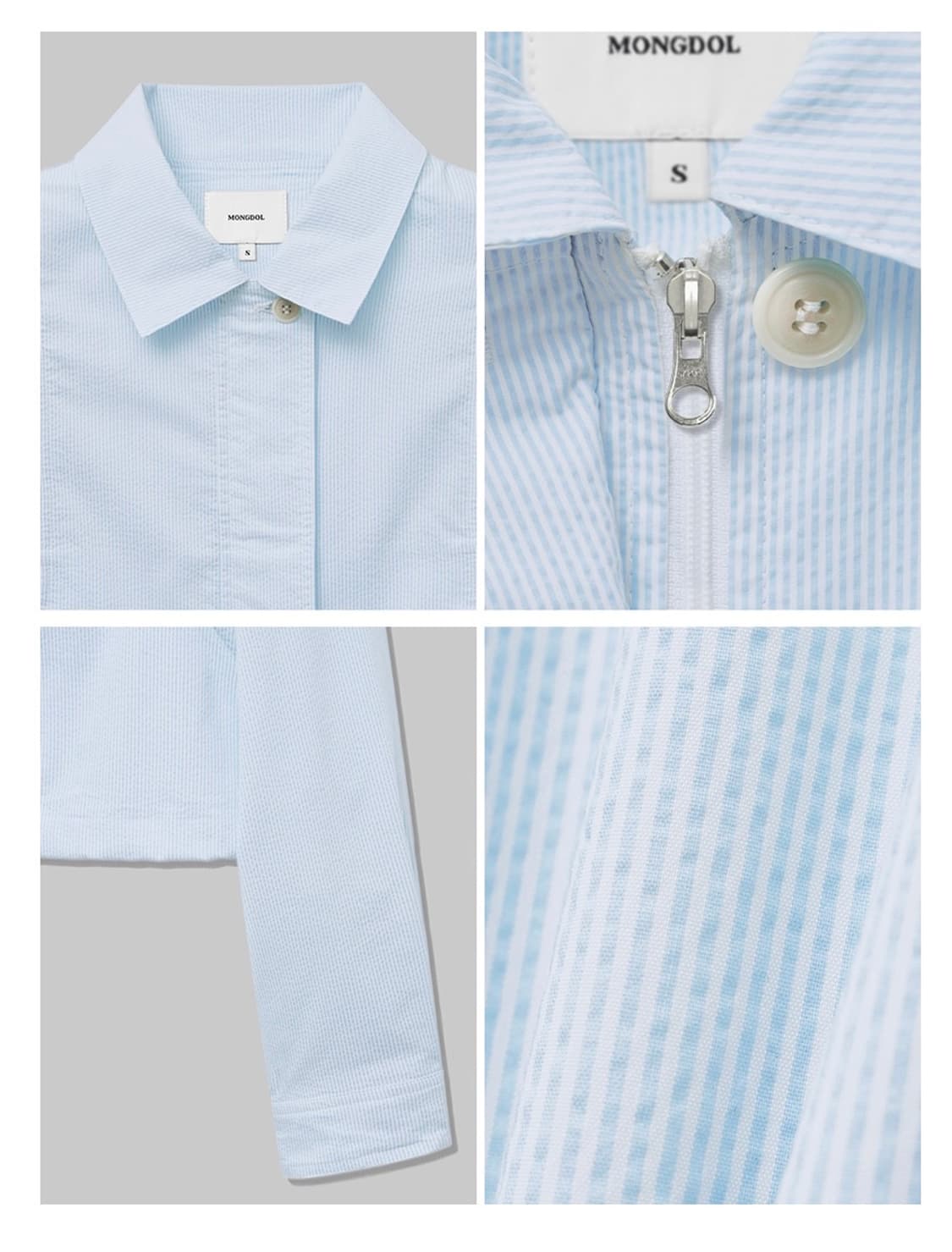 몽돌 커팅라인 스트라이프 블루종 자켓 상품이미지5