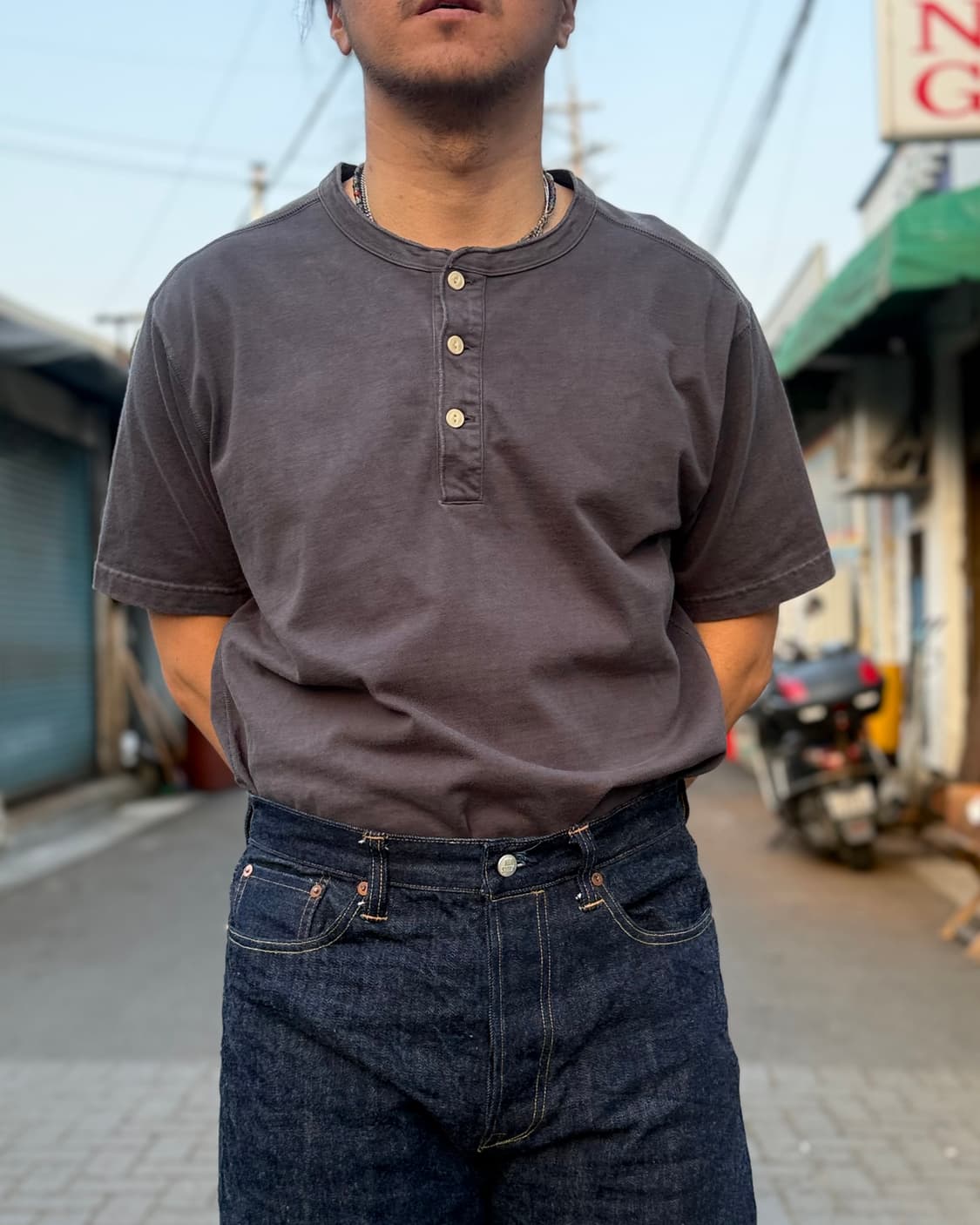 브론슨 10.6oz 코튼 숏 슬리브 헨리 티셔츠 XXL 상품이미지6