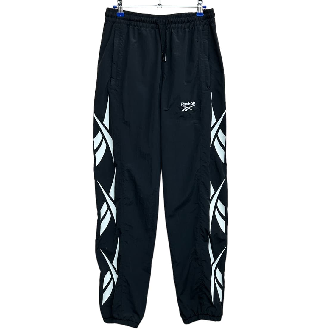 리복 흰색 무늬 검은색 트레이닝 팬츠 m 상품이미지3