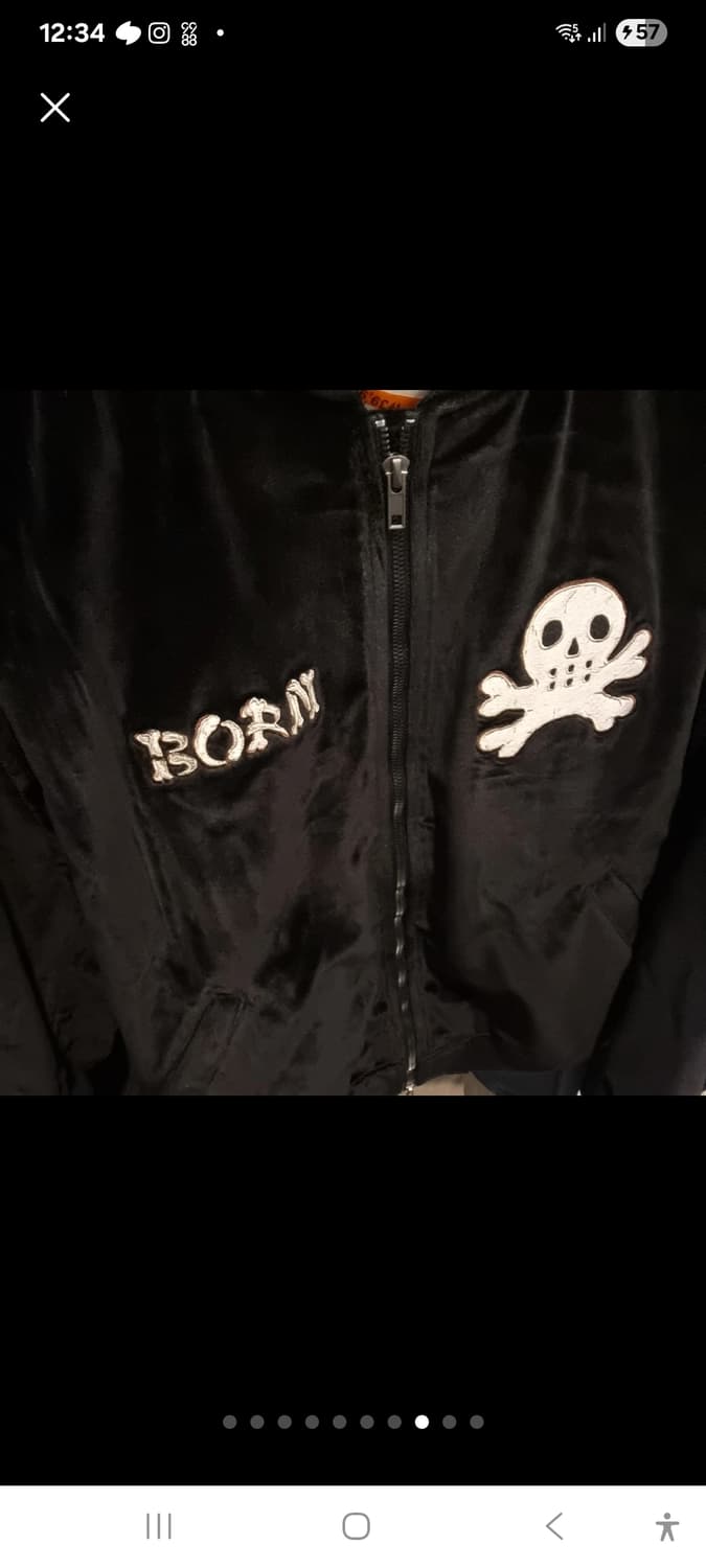 정가12만(새제품m) 파르티멘토 벨벳 수베니어 블루종 캐피탈맛 해골 상품이미지5