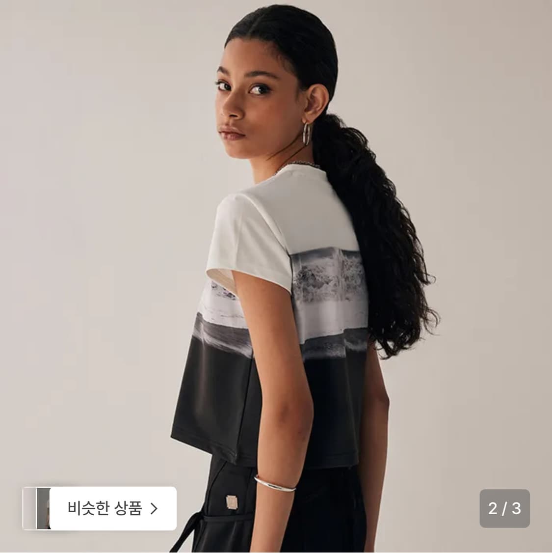 [트리밍버드] 썸머 웨이브 티셔츠 화이트 상품이미지1