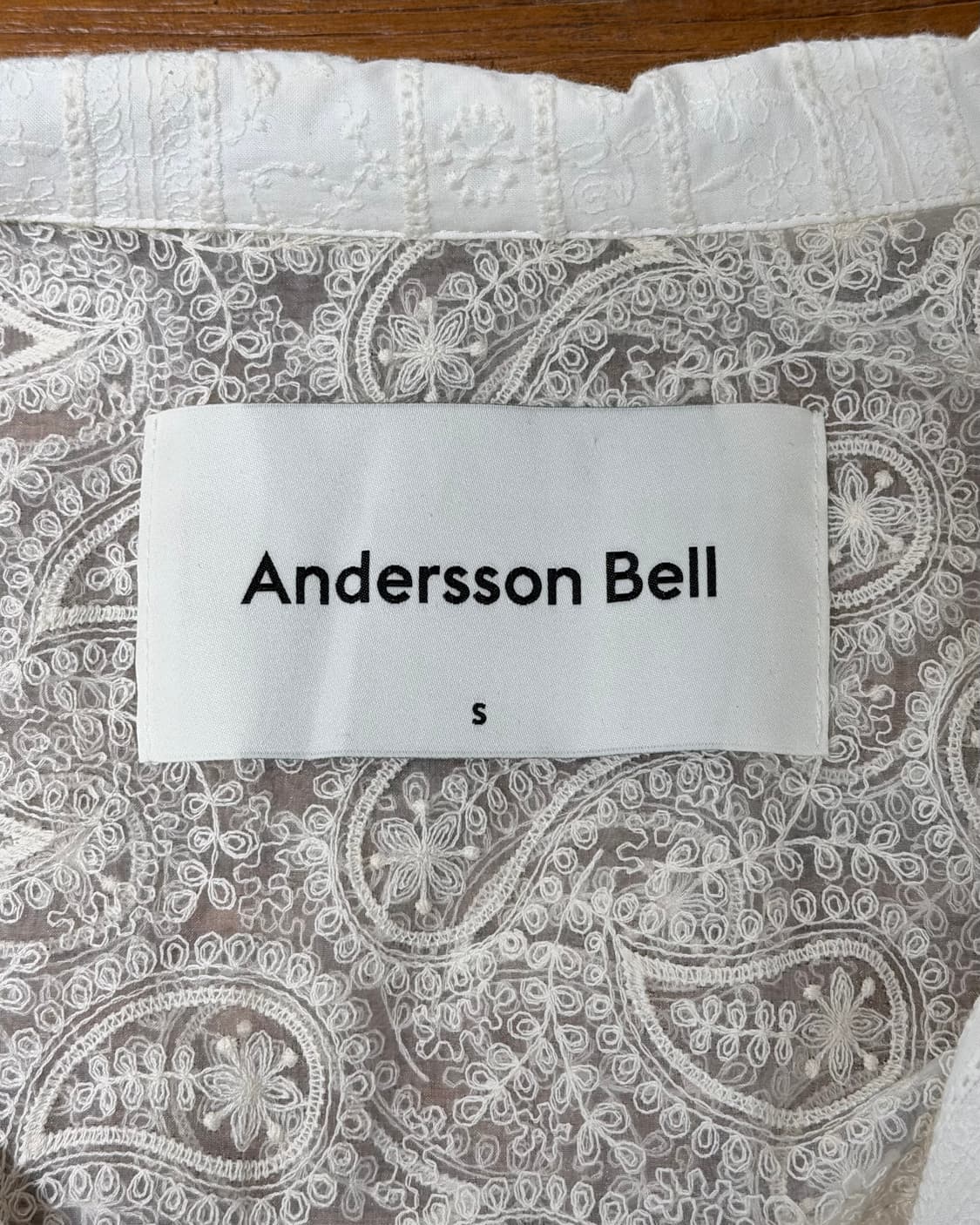 앤더슨 벨 화이트 알바 패치워크 플리츠 레이스 셔츠 상품이미지7