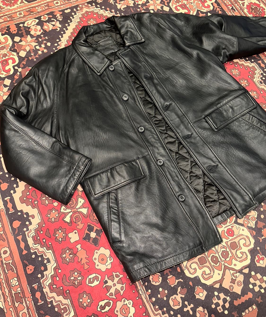 ( XL-2XL ) 가죽카코트 가죽코트 레더코트 가죽롱코트 가죽자켓 상품이미지3