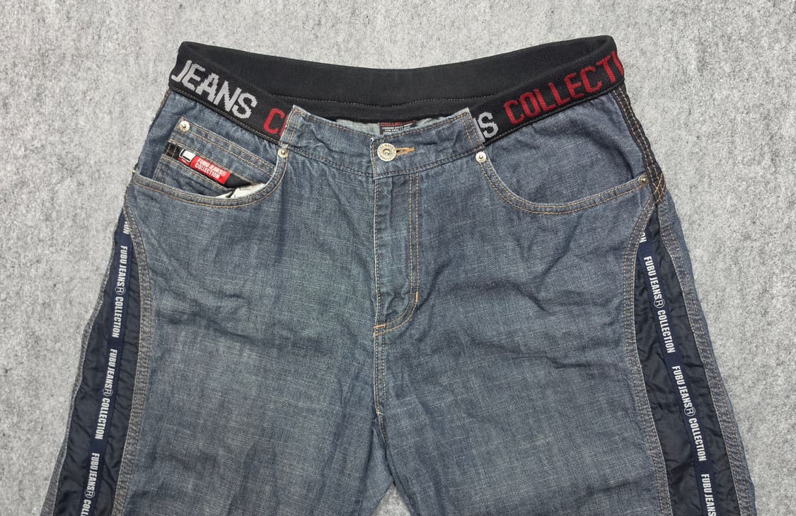 FUBU 후부 올드스쿨 Y2K 버뮤다 스트링 데님 하프팬츠 상품이미지3