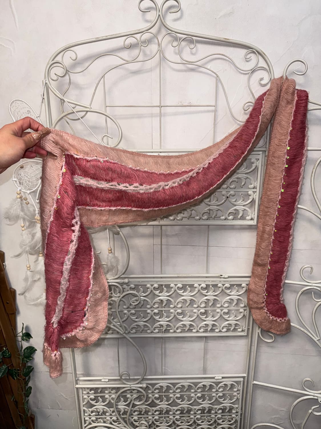 Baby pink beads spangled muffler 상품이미지2