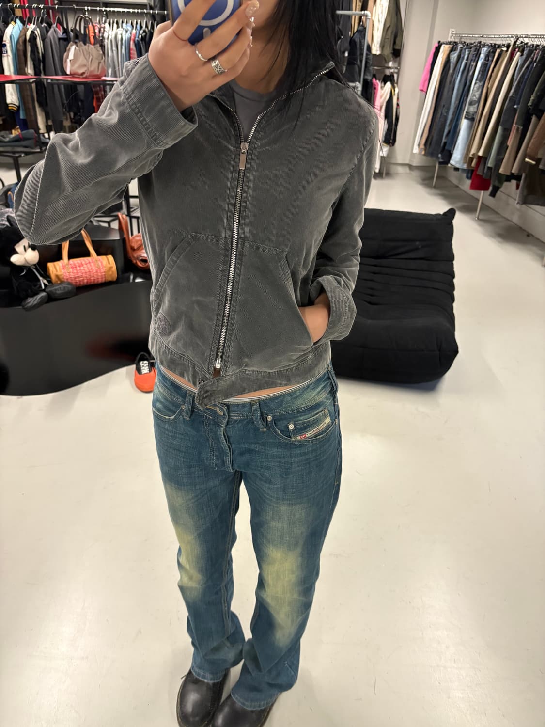 DIESEL washed corduroy jacket gray  상품이미지1