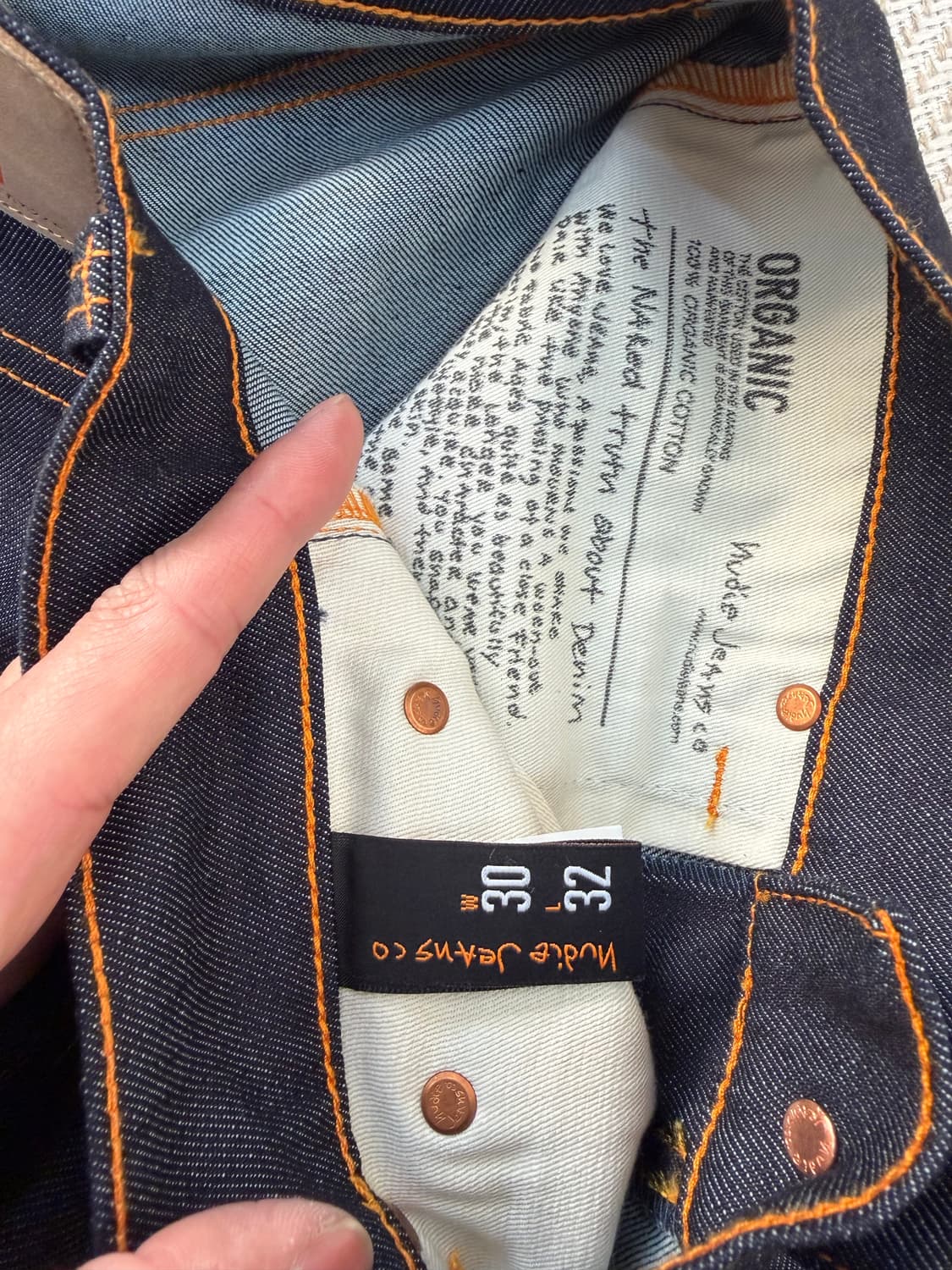정품) 누디진 새제품급 딥블루 데님 청바지 30 상품이미지7