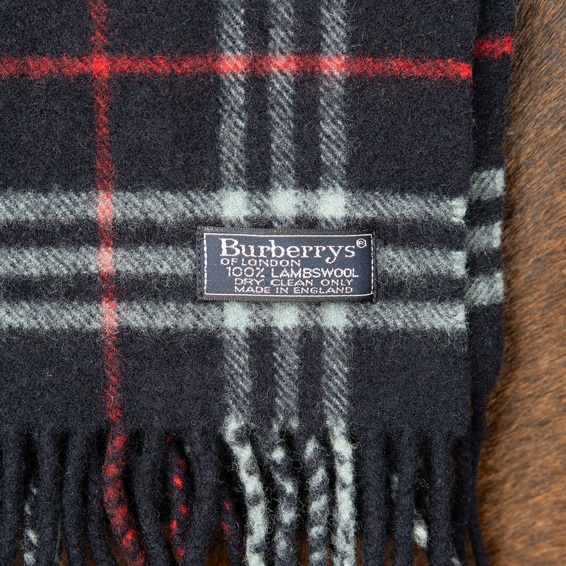 [정품] 90s 버버리 Burberrys 램스울 머플러 노바체크 네이비  상품이미지3
