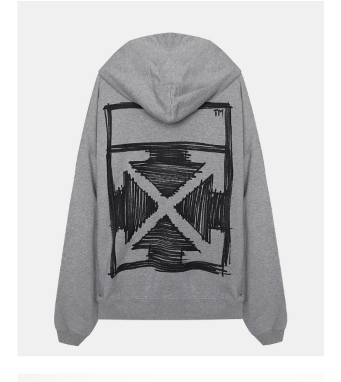 (XL) 오프화이트 off white 네거티브 마크 후드티 상품이미지2