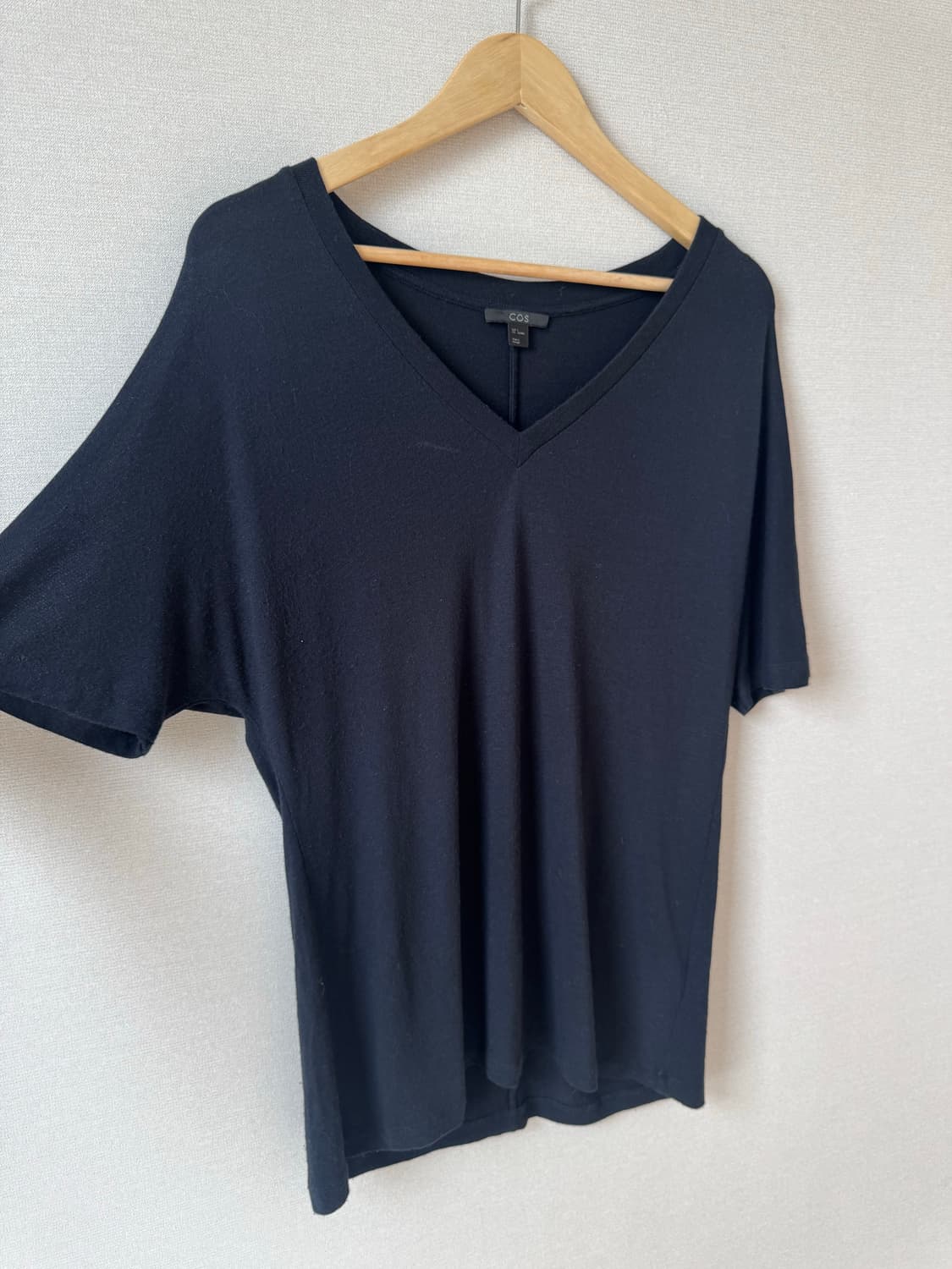 COS 코스 코튼 니트 반팔티 네이비 EUR S size 55-66 상품이미지4