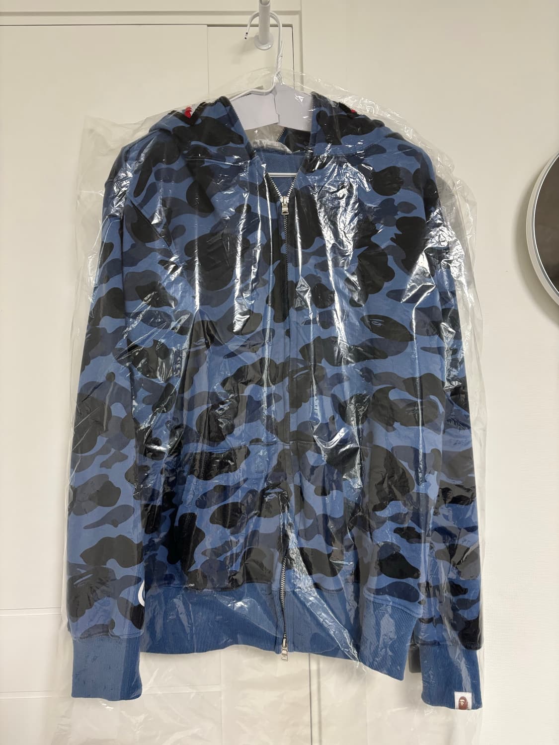 베이프 컬러 카모 샤크 풀 집업 후드 네이비 상품이미지5