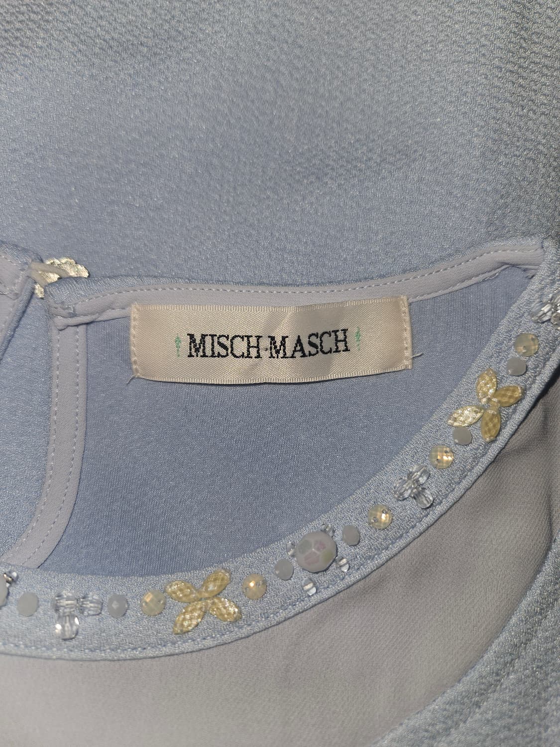 MISCH MASCH 드리미 블루🦋 리본 퍼프 쥬얼리 블라우스 상품이미지5