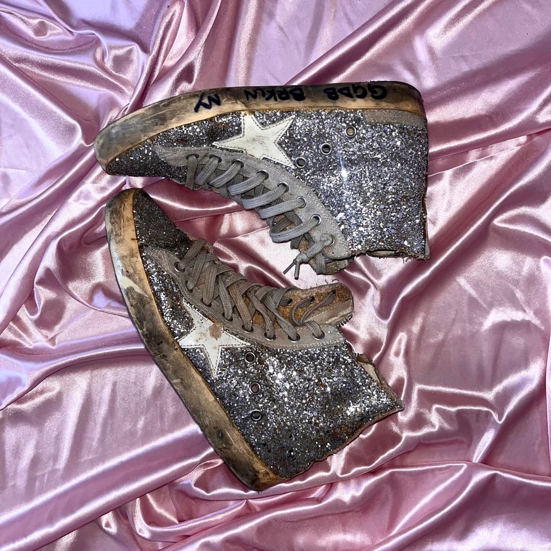 Golden goose hightop 하이탑 스니커즈 실버 글리터 245 상품이미지4