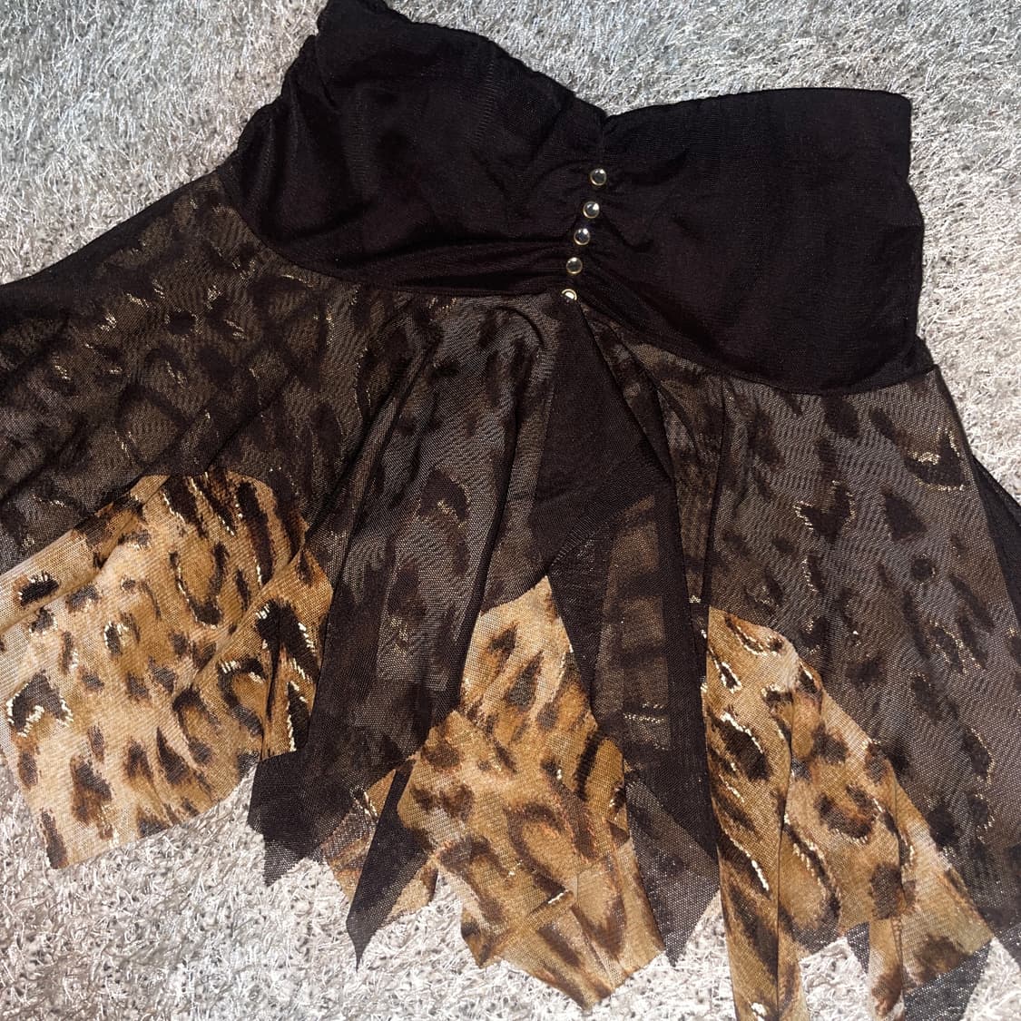 갸루 호피 레오파드 레이어드 스커트 상품이미지2