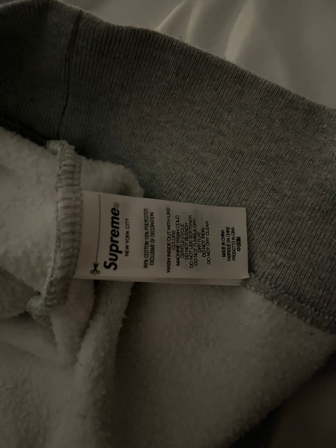 슈프림 컬리지에이트 패치워크 레더 후드 스웨트셔츠 헤더 그레이 -23fw 상품이미지3