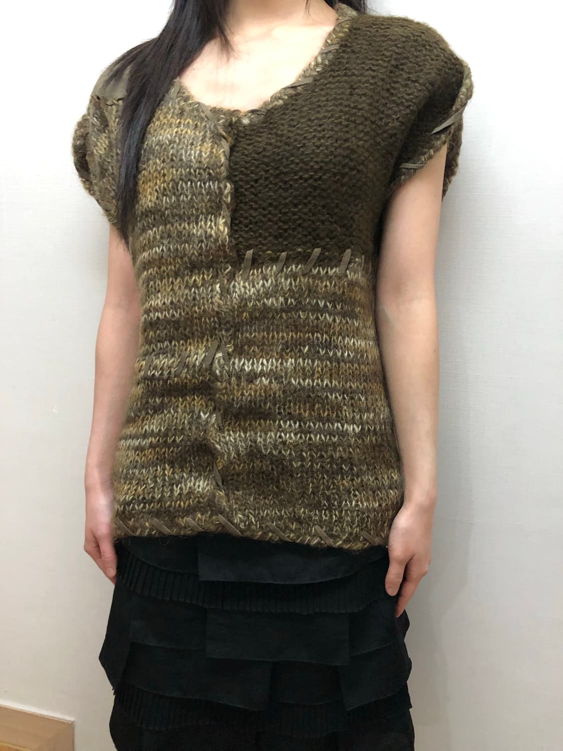 빈티지 브라운 그런지 니트 상품이미지6