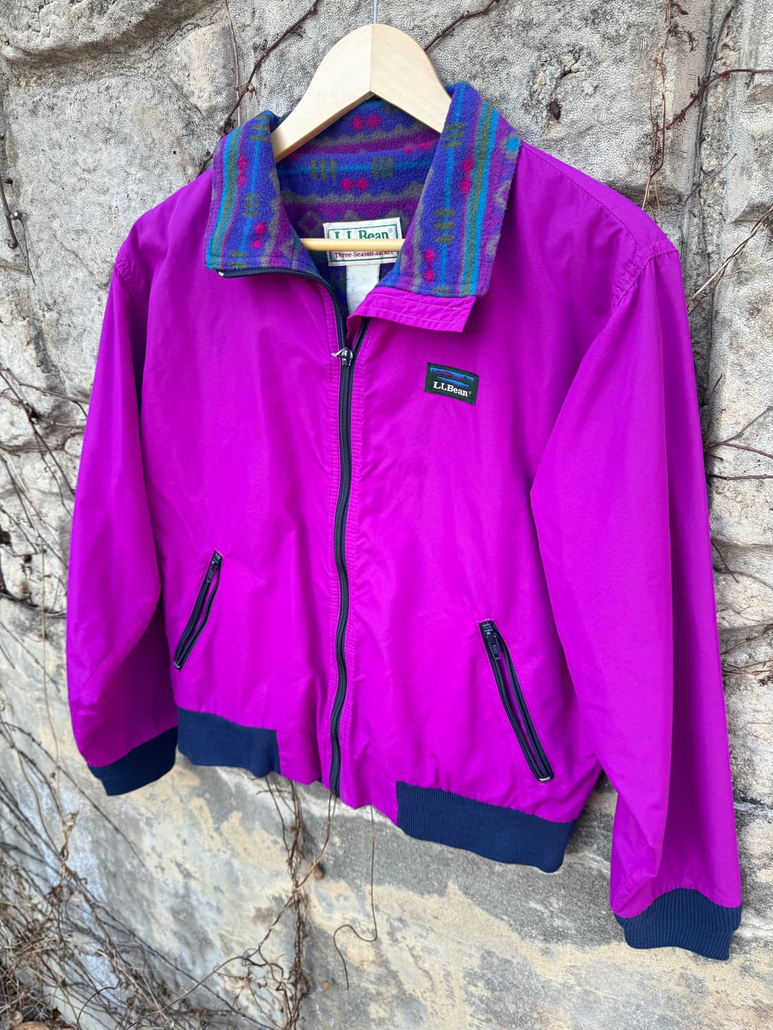 90s 엘엘빈 빈티지 아즈텍 플리스 안감 쓰리시즌 웜업 자켓 후리스 상품이미지3