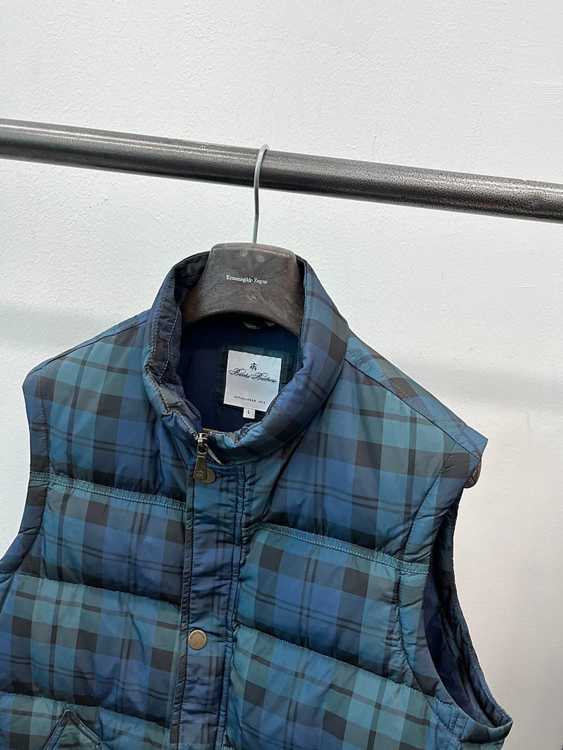 105) 브룩스브라더스 블랙와치 패딩조끼  상품이미지2