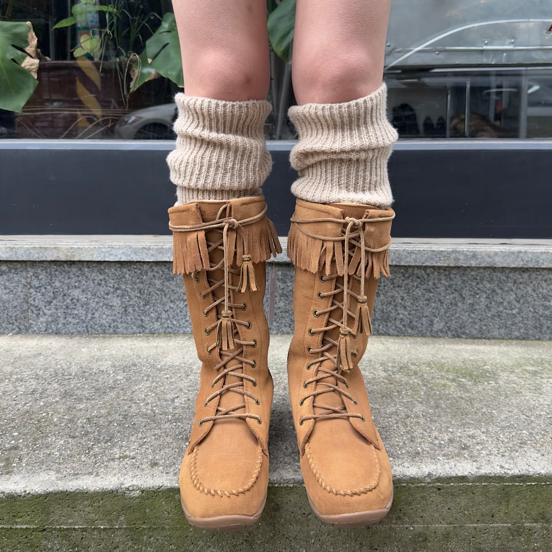 레어 LL BEAN 풀박스 프린지 모카신 퍼 라이닝 부츠 상품이미지8